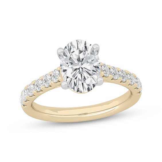 Now + Forever Lab-Grown Diamonds Oval-Cut Engagement Ring 2-1/2 ct tw 14K Yellow Gold