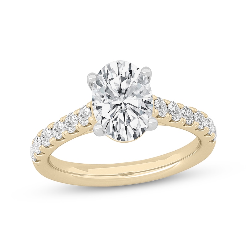 Main Image 1 of Now + Forever Lab-Grown Diamonds Oval-Cut Engagement Ring 2-1/2 ct tw 14K Yellow Gold