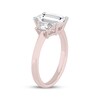Thumbnail Image 2 of Now + Forever Lab-Grown Diamonds Emerald & Trapezoid-Cut Three-Stone Engagement Ring 4-1/6 ct tw 14K Rose Gold