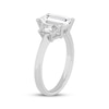 Thumbnail Image 2 of Now + Forever Lab-Grown Diamonds Emerald & Trapezoid-Cut Three-Stone Engagement Ring 4-1/6 ct tw 14K White Gold
