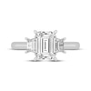 Thumbnail Image 3 of Now + Forever Lab-Grown Diamonds Emerald & Trapezoid-Cut Three-Stone Engagement Ring 4-1/6 ct tw 14K White Gold