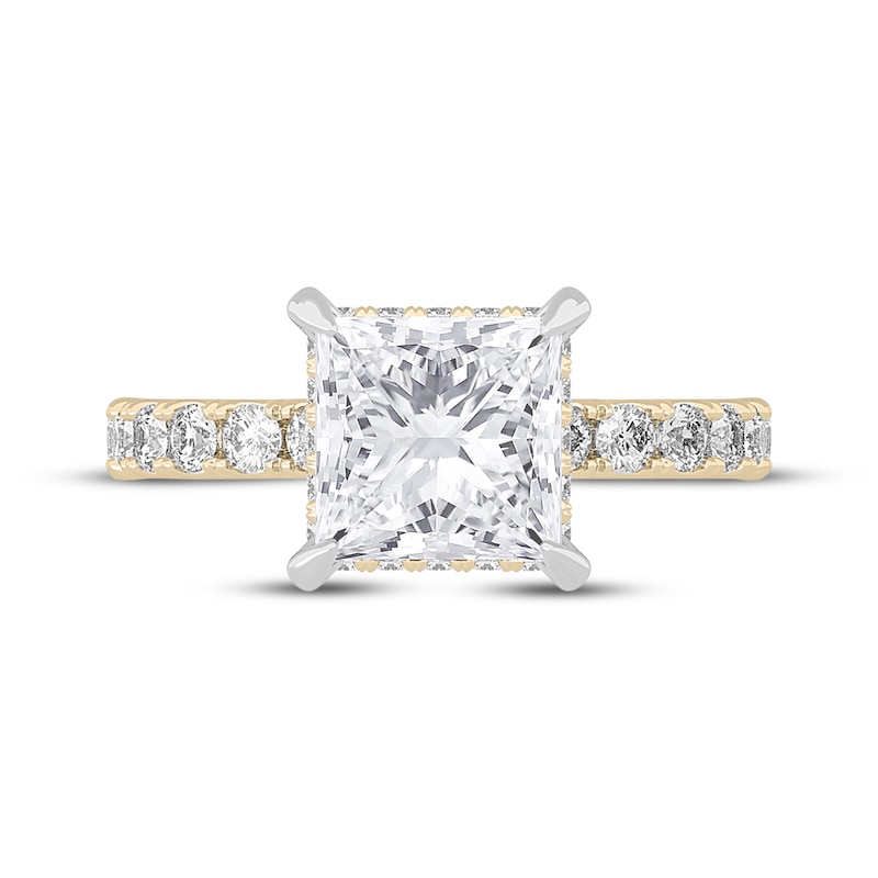 Main Image 3 of Now + Forever Lab-Grown Diamonds Princess-Cut Engagement Ring 3-7/8 ct tw 14K Yellow Gold
