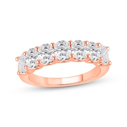 Now + Forever Lab-Grown Diamonds Oval-Cut Seven-Stone Anniversary Ring 2 ct tw 14K Rose Gold