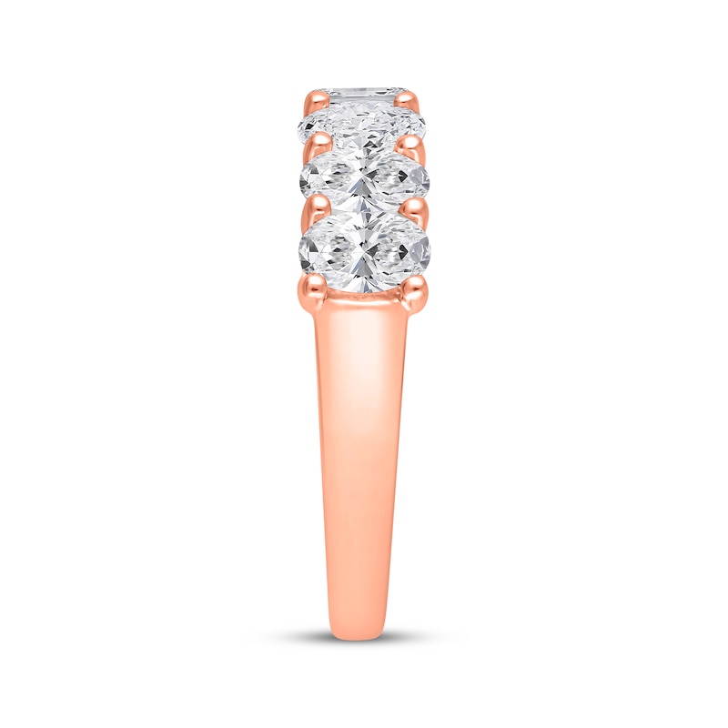 Main Image 2 of Now + Forever Lab-Grown Diamonds Oval-Cut Seven-Stone Anniversary Ring 2 ct tw 14K Rose Gold