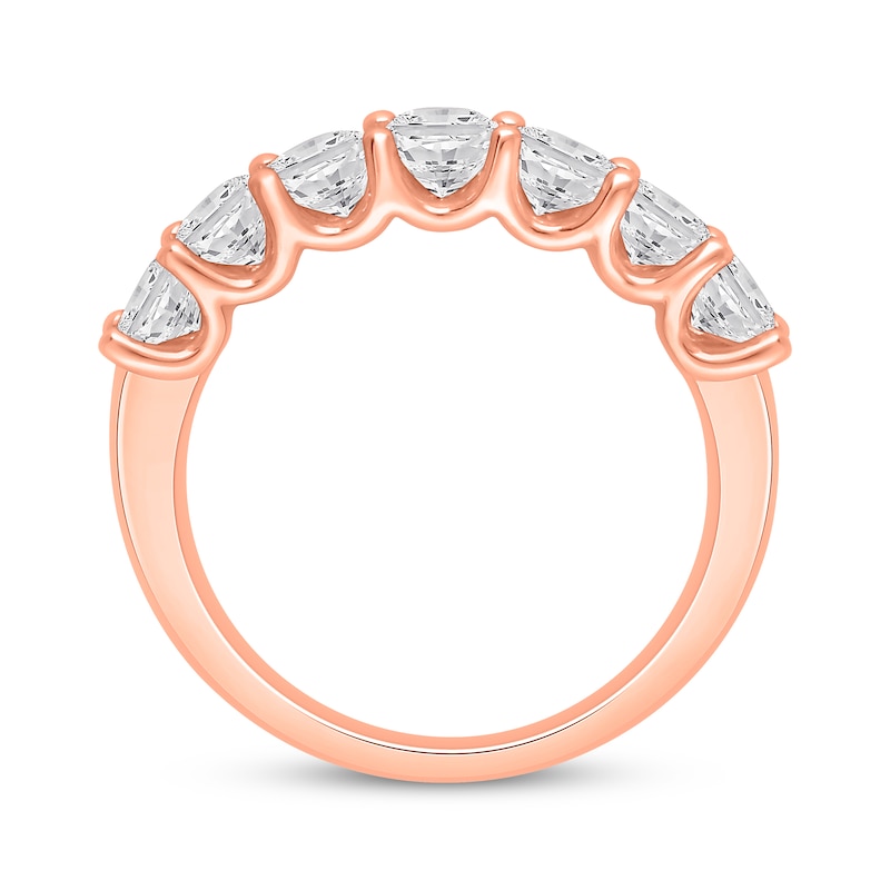 Main Image 3 of Now + Forever Lab-Grown Diamonds Oval-Cut Seven-Stone Anniversary Ring 2 ct tw 14K Rose Gold