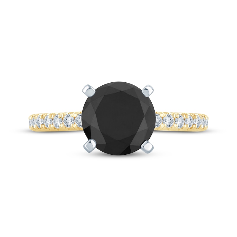 Main Image 3 of Now + Forever Round-Cut Black & White Diamond Engagement Ring 2-1/5 ct tw 14K Yellow Gold