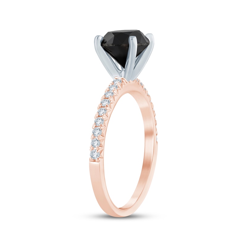 Main Image 2 of Now + Forever Round-Cut Black & White Diamond Engagement Ring 2-1/5 ct tw 14K Rose Gold