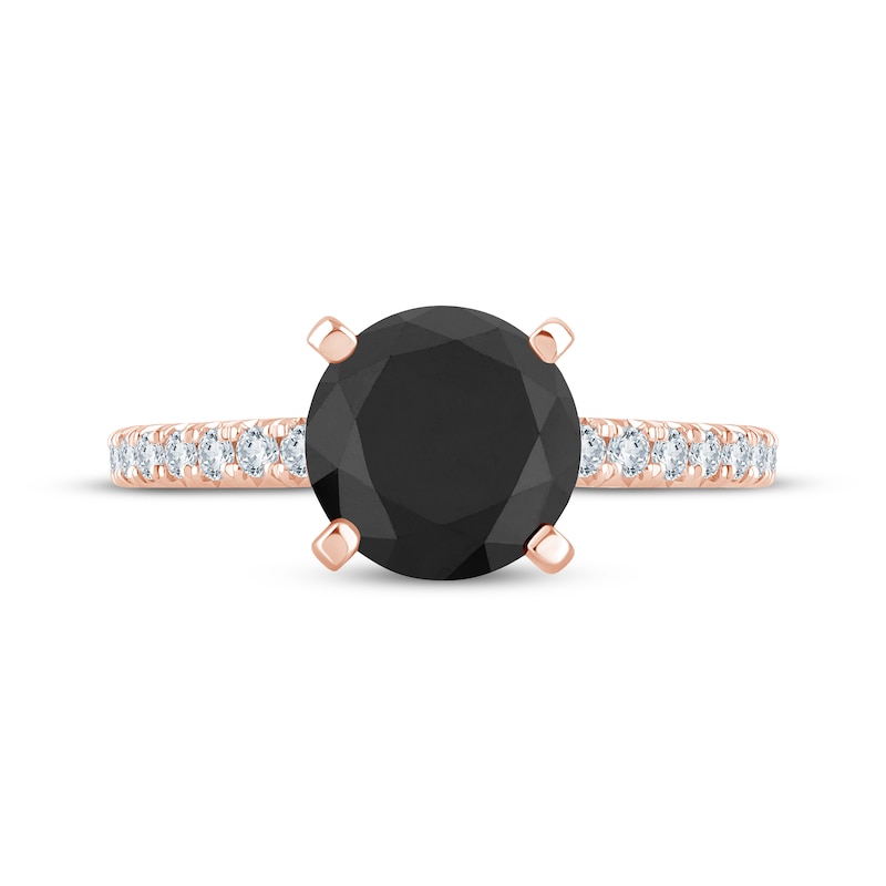 Main Image 3 of Now + Forever Round-Cut Black & White Diamond Engagement Ring 2-1/5 ct tw 14K Rose Gold