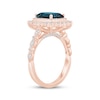 Thumbnail Image 2 of Now + Forever Octagon-Cut London Blue Topaz & Diamond Double Halo Engagement Ring 7/8 ct tw 14K Rose Gold