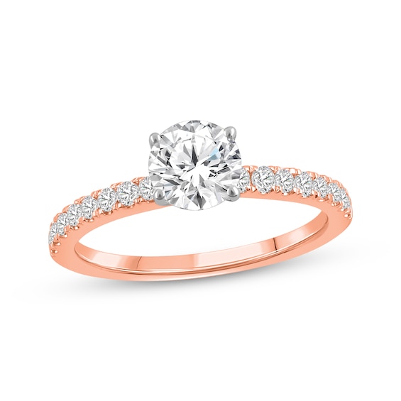Now + Forever Lab-Grown Diamonds Round-Cut Engagement Ring 1-1/ ct tw 14K Rose Gold