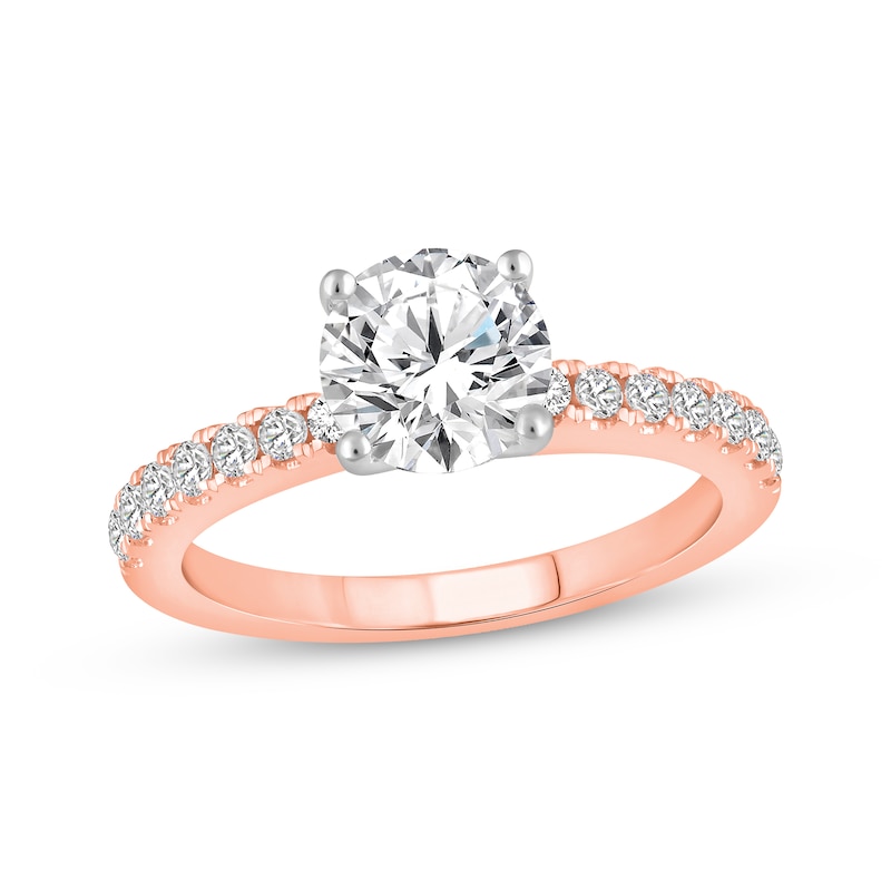 Main Image 1 of Now + Forever Lab-Grown Diamonds Round-Cut Engagement Ring 1-7/8 ct tw 14K Rose Gold