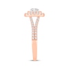 Thumbnail Image 2 of Now + Forever Lab-Grown Diamonds Round-Cut Double Cushion Halo Engagement Ring 1 ct tw 14K Rose Gold