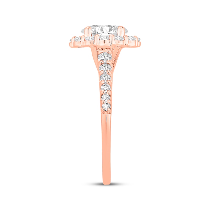 Main Image 2 of Now + Forever Lab-Grown Diamonds Oval-Cut Halo Engagement Ring 1-3/4 ct tw 14K Rose Gold