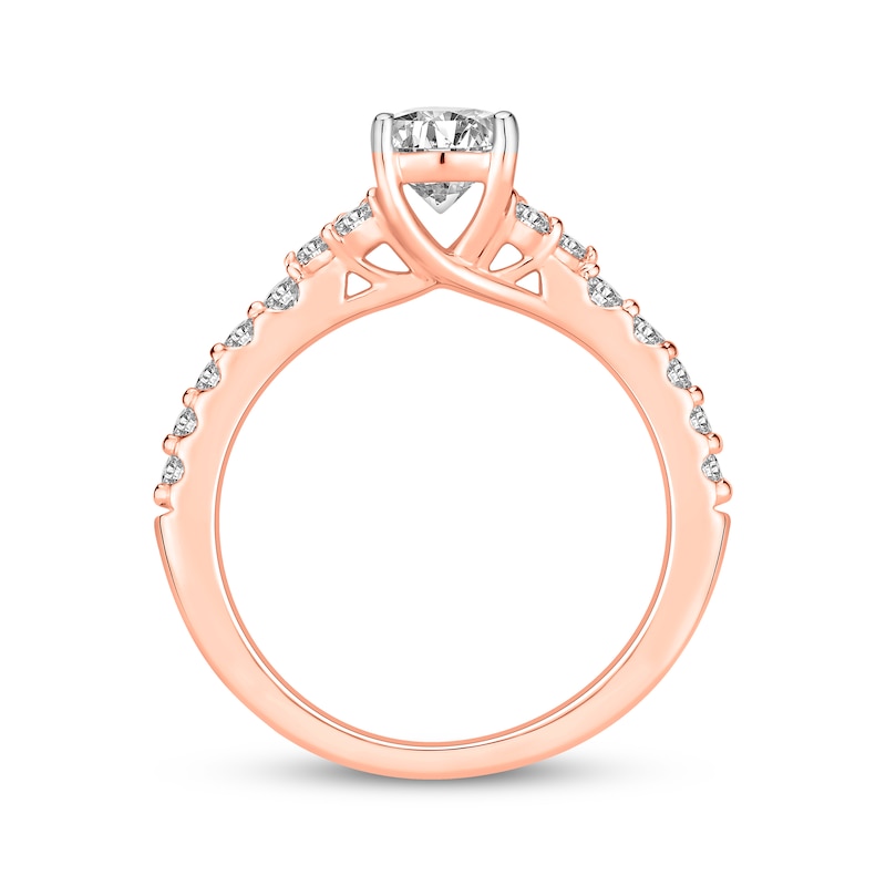 Main Image 3 of Now + Forever Lab-Grown Diamonds Oval-Cut Engagement Ring 2 ct tw 14K Rose Gold