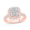 Thumbnail Image 1 of Now + Forever Lab-Grown Diamonds Princess-Cut Cushion Halo Engagement Ring 2-3/4 ct tw 14K Rose Gold