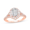 Thumbnail Image 1 of Now + Forever Lab-Grown Diamonds Emerald-Cut Halo Engagement Ring 2 3/4 ct tw 14K Rose Gold