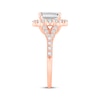 Thumbnail Image 2 of Now + Forever Lab-Grown Diamonds Emerald-Cut Halo Engagement Ring 2 3/4 ct tw 14K Rose Gold