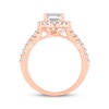Thumbnail Image 3 of Now + Forever Lab-Grown Diamonds Emerald-Cut Halo Engagement Ring 2 3/4 ct tw 14K Rose Gold