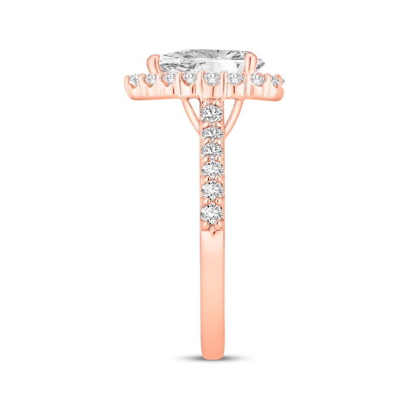 Main Image 2 of Now + Forever Lab-Grown Diamonds Pear-Shaped Engagement Ring 1-1/2 ct tw 14K Rose Gold