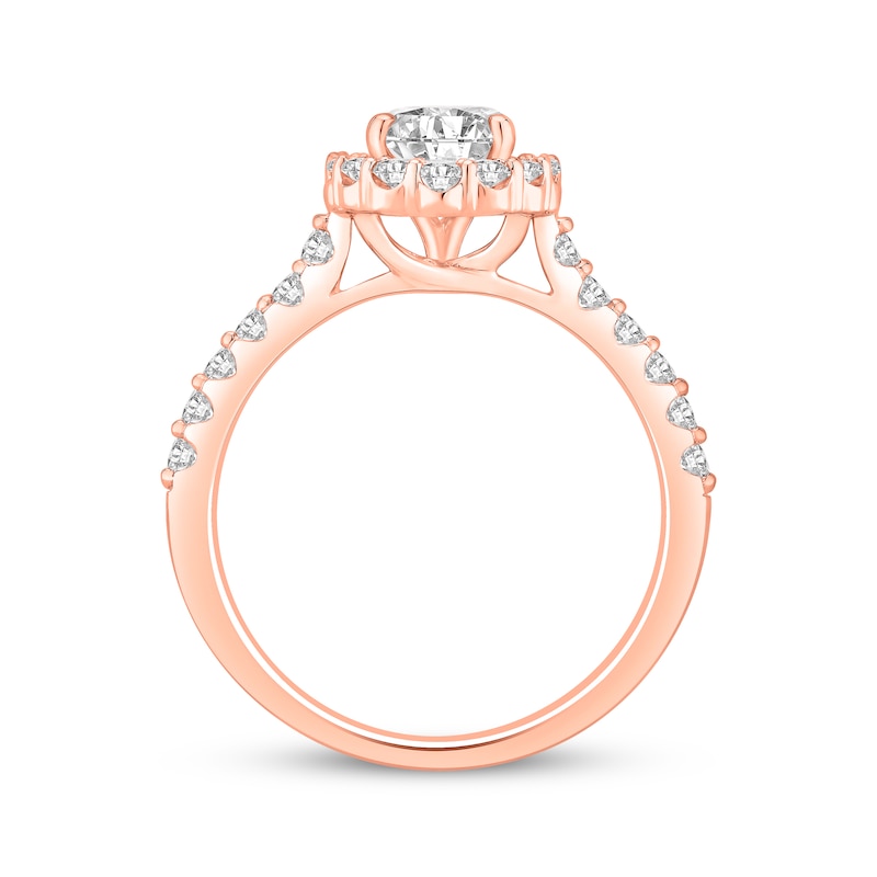 Main Image 3 of Now + Forever Lab-Grown Diamonds Pear-Shaped Engagement Ring 1-1/2 ct tw 14K Rose Gold
