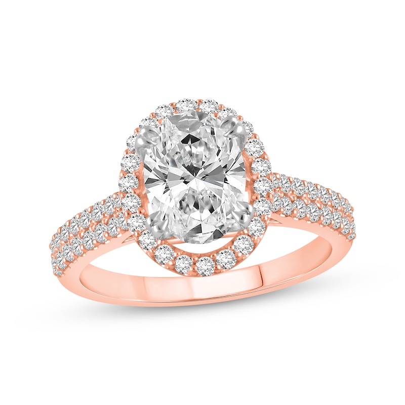 Main Image 1 of Now + Forever Lab-Grown Diamonds Oval-Cut Engagement Ring 2-1/2 ct tw 14K Rose Gold