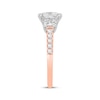Thumbnail Image 2 of Now + Forever Lab-Grown Diamonds Princess-Cut Three-Stone Engagement Ring 2-1/5 ct tw 14K Rose Gold