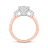 Thumbnail Image 3 of Now + Forever Lab-Grown Diamonds Princess-Cut Three-Stone Engagement Ring 2-1/5 ct tw 14K Rose Gold