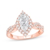 Thumbnail Image 1 of Now + Forever Lab-Grown Diamonds Marquise-Cut Halo Engagement Ring 1-1/2 ct tw 14K Rose Gold