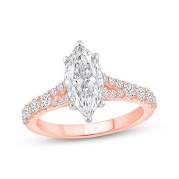 Now + Forever Lab-Grown Diamonds Marquise-Cut Engagement Ring 2 ct tw 14K Rose Gold
