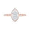 Thumbnail Image 3 of Now + Forever Multi-Diamond Center Marquise Halo Engagement Ring 1/4 ct tw 10K Rose Gold