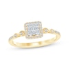 Thumbnail Image 1 of Now + Forever Multi-Diamond Center Square Halo Engagement Ring 1/4 ct tw 10K Yellow Gold