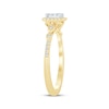 Thumbnail Image 2 of Now + Forever Multi-Diamond Center Square Halo Engagement Ring 1/4 ct tw 10K Yellow Gold