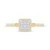 Thumbnail Image 3 of Now + Forever Multi-Diamond Center Square Halo Engagement Ring 1/4 ct tw 10K Yellow Gold