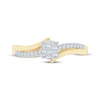 Thumbnail Image 3 of Now + Forever Multi-Diamond Center Bypass Engagement Ring 1/4 ct tw 10K Yellow Gold