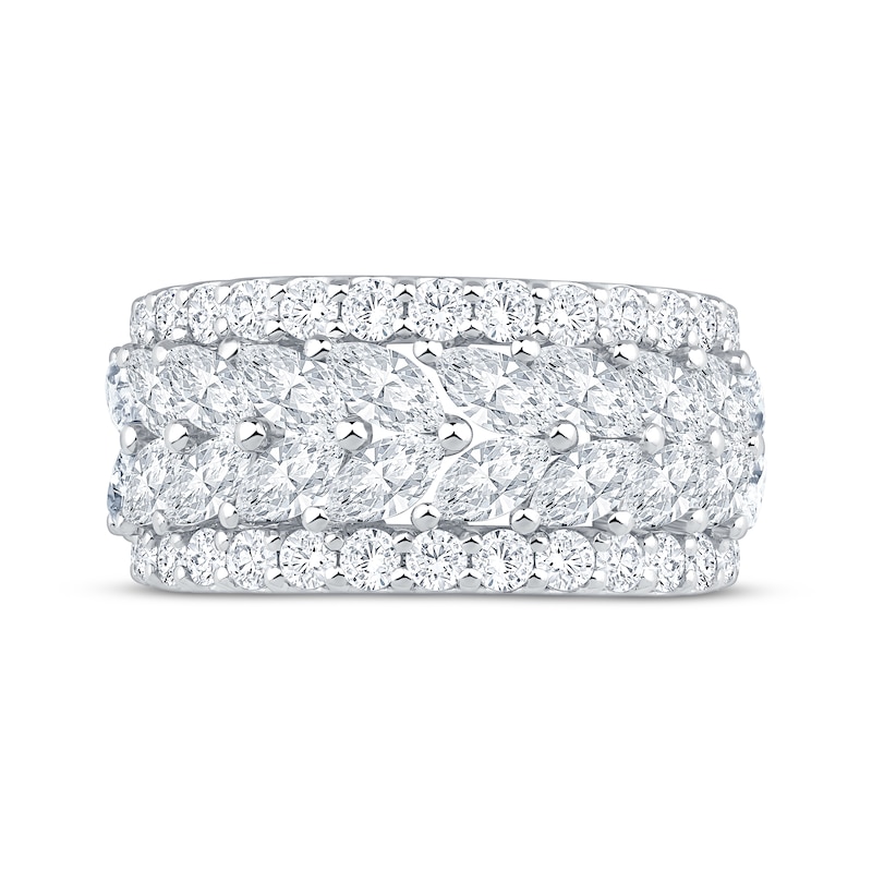 Main Image 3 of Now + Forever Lab-Grown Diamonds Marquise & Round-Cut Multi-Row Anniversary Ring 3 ct tw 14K White Gold