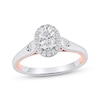 Thumbnail Image 1 of Now + Forever Oval-Cut Diamond Halo Engagement Ring 3/4 ct tw 14K Two-Tone Gold