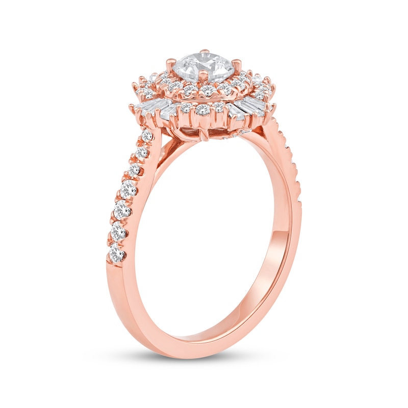 Main Image 2 of Now + Forever Round-Cut Diamond Starburst Halo Engagement Ring 1-1/4 ct tw 14K Rose Gold