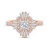 Thumbnail Image 3 of Now + Forever Round-Cut Diamond Starburst Halo Engagement Ring 1-1/4 ct tw 14K Rose Gold