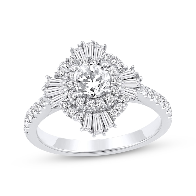 Main Image 1 of Now + Forever Round-Cut Diamond Starburst Halo Engagement Ring 1-1/4 ct tw 14K White Gold