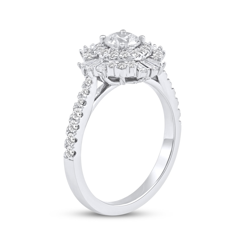 Main Image 2 of Now + Forever Round-Cut Diamond Starburst Halo Engagement Ring 1-1/4 ct tw 14K White Gold