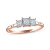 Thumbnail Image 1 of Memories, Moments, Magic Princess-Cut Diamond Three-Stone Engagement Ring 1/4 ct tw 14K Rose Gold