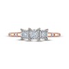 Thumbnail Image 3 of Memories, Moments, Magic Princess-Cut Diamond Three-Stone Engagement Ring 1/4 ct tw 14K Rose Gold