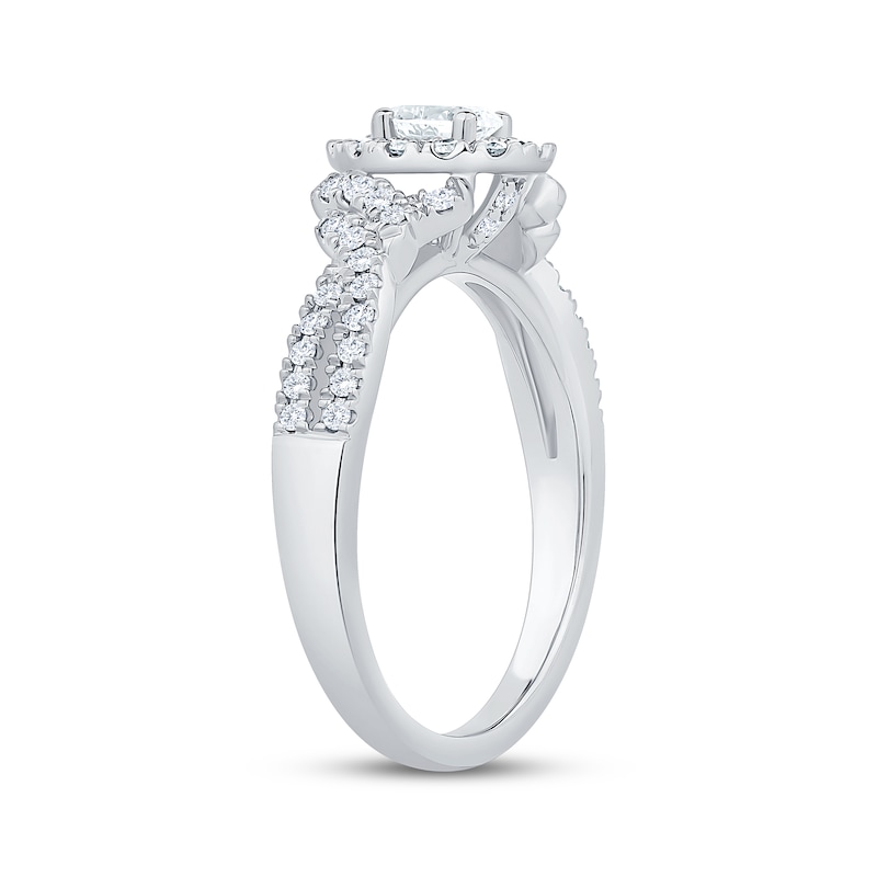 Main Image 2 of Now + Forever Oval-Cut Diamond Halo Engagement Ring 3/4 ct tw 14K White Gold