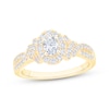 Thumbnail Image 1 of Now + Forever Oval-Cut Diamond Halo Engagement Ring 3/4 ct tw 14K Yellow Gold