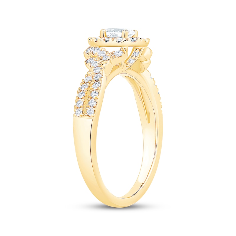 Main Image 2 of Now + Forever Oval-Cut Diamond Halo Engagement Ring 3/4 ct tw 14K Yellow Gold