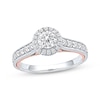 Thumbnail Image 1 of Now + Forever Round-Cut Diamond Halo Engagement Ring 1 ct tw 14K Two-Tone Gold