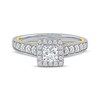 Thumbnail Image 3 of Now + Forever Princess-Cut Diamond Halo Engagement Ring 1 ct tw 14K Two-Tone Gold