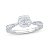 Thumbnail Image 1 of Now + Forever Princess-Cut Diamond Quad Halo Engagement Ring 1/3 ct tw 10K White Gold