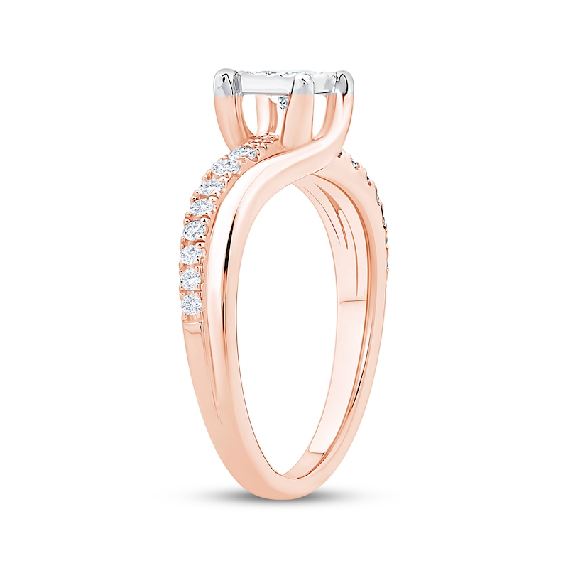 Main Image 2 of Now + Forever Princess-Cut Diamond Engagement Ring 3/8 ct tw 14K Rose Gold