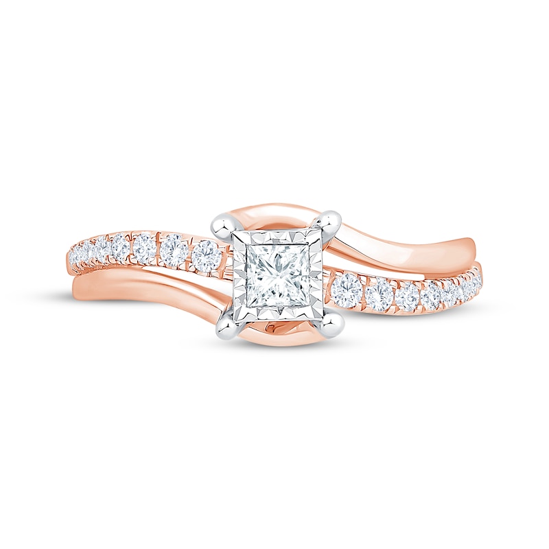 Main Image 3 of Now + Forever Princess-Cut Diamond Engagement Ring 3/8 ct tw 14K Rose Gold